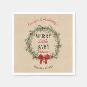 Merry Little KerstBaby shower Servet (Voorkant)