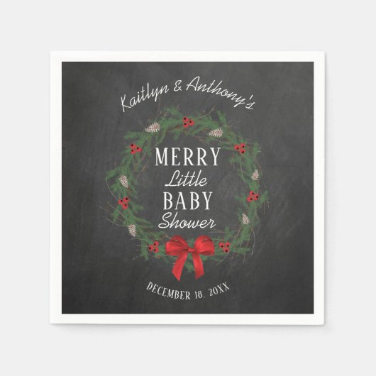 Merry Little KerstBaby shower Servet (Voorkant)
