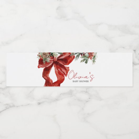 Merry Little KerstBaby shower Waterfles Etiket (Enkel label)