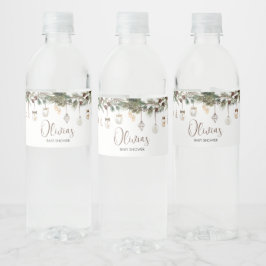 Merry Little KerstBaby shower Waterfles Etiket