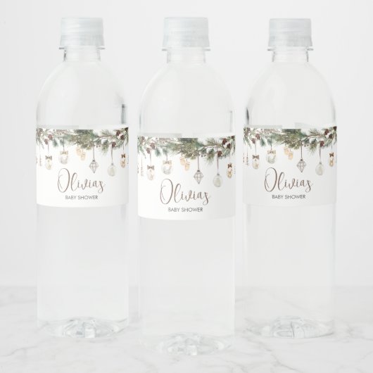 Merry Little KerstBaby shower Waterfles Etiket (Flessen)