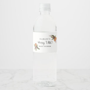 Merry Little KerstBaby shower Waterfles Etiket
