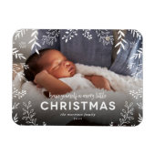 Merry Little KerstBotanical Overlay Foto Magneet (Horizontaal)