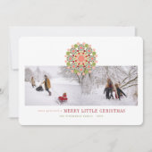 Merry Little Kerstchic Festive Flower 2 foto Feestdagenkaart (Voorkant)