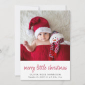 Merry Little Kerstfeest 4 Foto Birth Aankondiging (Voorkant)