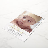 Merry Little Kerstfeest Baby Foto Gold Foil Folie Feestdagenkaart (Gedraaid)
