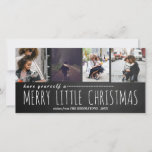 Merry Little Kerstfeest Four Photo Chalkboard Feestdagenkaart<br><div class="desc">Merry Little Kerstfeest Four Photo Chalkboard</div>