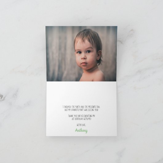 Merry Little Kerstfeestday Foto Bedankkaart (Binnen)