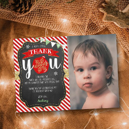 Merry Little Kerstfeestday Foto Bedankkaart