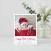 Merry Little kerstfoto Birth Aankondigingskaart (Staand voorkant)