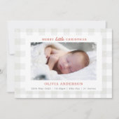 Merry Little kerstfoto Collage Holiday Birth Aankondiging (Voorkant)