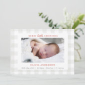 Merry Little kerstfoto Collage Holiday Birth Aankondiging (Staand voorkant)