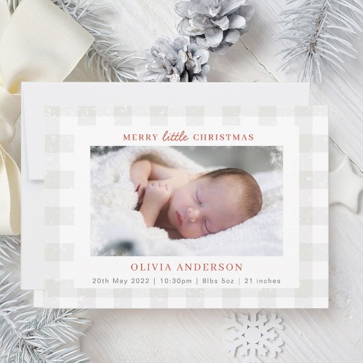 Merry Little kerstfoto Collage Holiday Birth Aankondiging