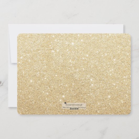 Merry Little KerstGold Glitter 2-fotokaart Feestdagenkaart (Achterkant)