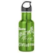 Merry Little KerstGreen en White Holly Waterfles (Voorkant)