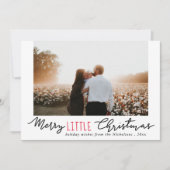 Merry Little Kersthandgeschreven script | Foto Feestdagenkaart (Voorkant)