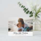 Merry Little Kersthandwritay Holiday Foto Feestdagenkaart (Staand voorkant)