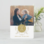 Merry Little KerstHappy NieuwYear Seal Foto Feestdagenkaart (Staand voorkant)