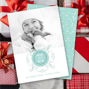 Merry Little KerstHappy NieuwYear Seal Foto Feestdagenkaart