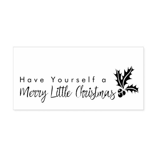 Merry Little KerstHolly Leaf Rubberstempel (Afrduk)