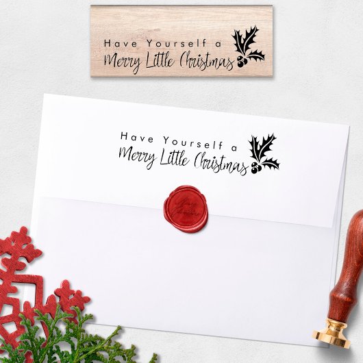 Merry Little KerstHolly Leaf Rubberstempel