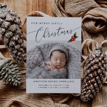 Merry Little Kerstmis Mistletoe Baby Foto Birth