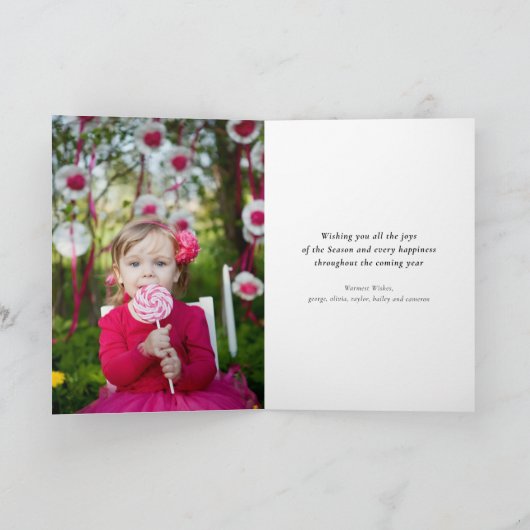 Merry Little Kerstmis Modern Typografie Foto Feestdagen Kaart (Binnen)