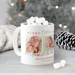 Merry Little KerstNewborn Baby Girl Foto Koffiemok