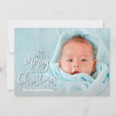 Merry Little KerstPhoto Birth Announements Feestdagenkaart (Voorkant)