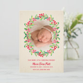 Merry Little KerstPhoto Birth Announements Feestdagenkaart (Staand voorkant)