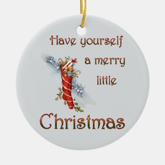 Merry Little Kerststopking Keramisch Ornament (Voorkant)