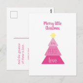 Merry Little KerstTree Hot Pink Eenvoudig Briefkaart (Voorkant / Achterkant)