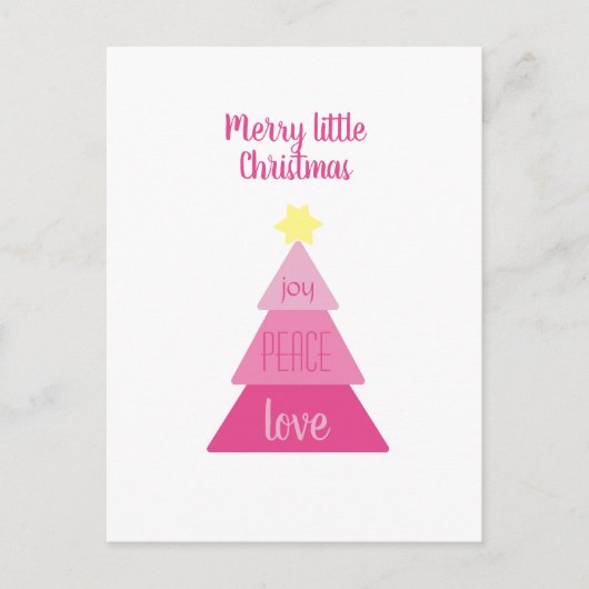 Merry Little KerstTree Hot Pink Eenvoudig Briefkaart (Voorkant)