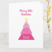 Merry Little KerstTree Hot Pink Simple Cute Kaart (Gele Bloem)