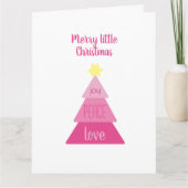 Merry Little KerstTree Hot Pink Simple Cute Kaart (Voorkant)