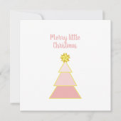 Merry Little KerstTree Pink Modern Minimalist Kaart (Voorkant)