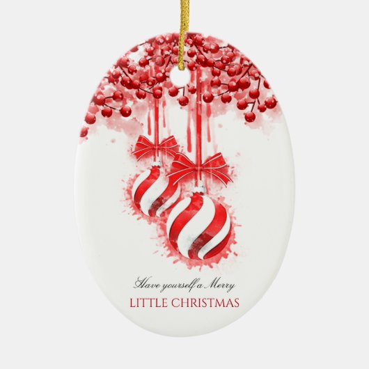 Merry Little kerstWaterverf Splash Keramisch Ornament (Voorkant)