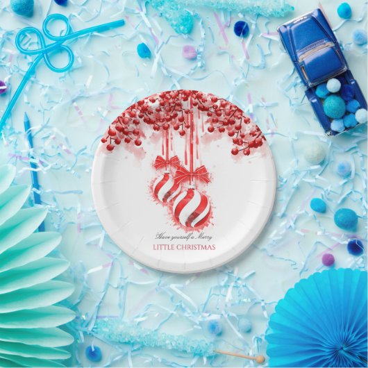 Merry Little kerstWaterverf Splash Papieren Bordje (Feest)