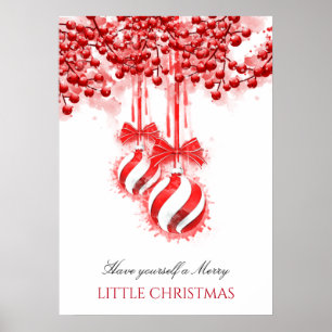 Merry Little kerstWaterverf Splash Poster