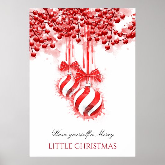 Merry Little kerstWaterverf Splash Poster (Voorkant)