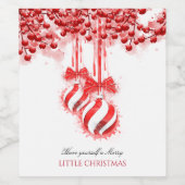 Merry Little kerstWaterverf Splash Wijn Etiket (Enkel label)