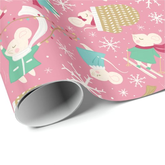 Merry Little Mice- Christmas- Wrapping Paper Roll Cadeaupapier (Rol Hoek)