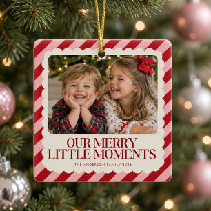 Merry Little Moments Rode Kerst Foto Ornament