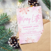 Merry Little Pink Baby shower Kaart