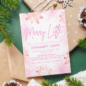 Merry Little Pink Baby shower Kaart