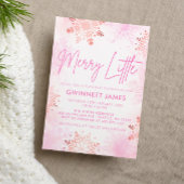 Merry Little Pink Baby shower Kaart