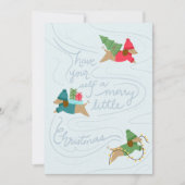 Merry Little Pups- Non-Photo Flat Holiday Card Feestdagenkaart (Voorkant)