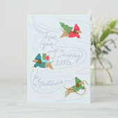 Merry Little Pups- Non-Photo Flat Holiday Card Feestdagenkaart (Staand voorkant)