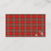 Merry Little Red Bow Christmas Plaid Diaper Raffle Informatiekaartje (Achterkant)