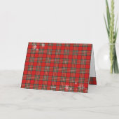 Merry Little Red Bow Christmas Plaid  Kaart (Achterkant)